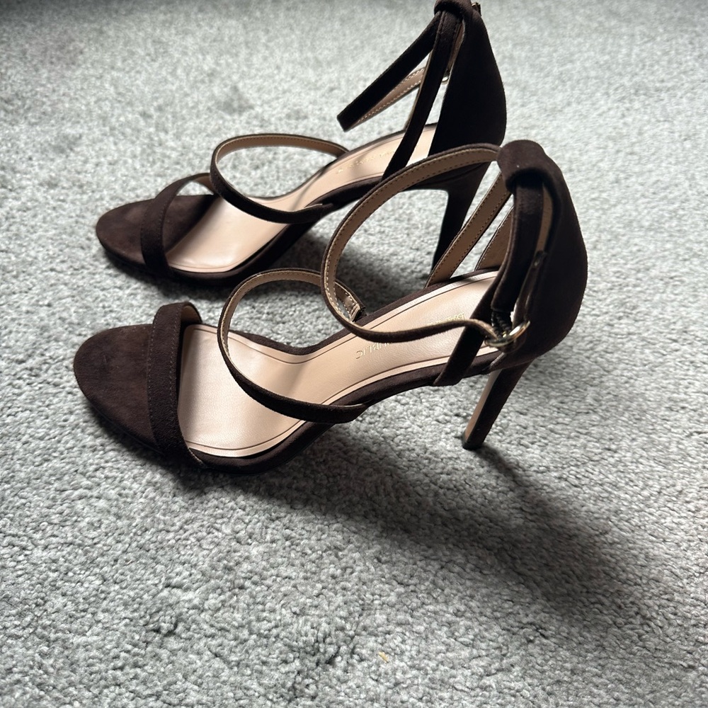 Strappy open toe heels